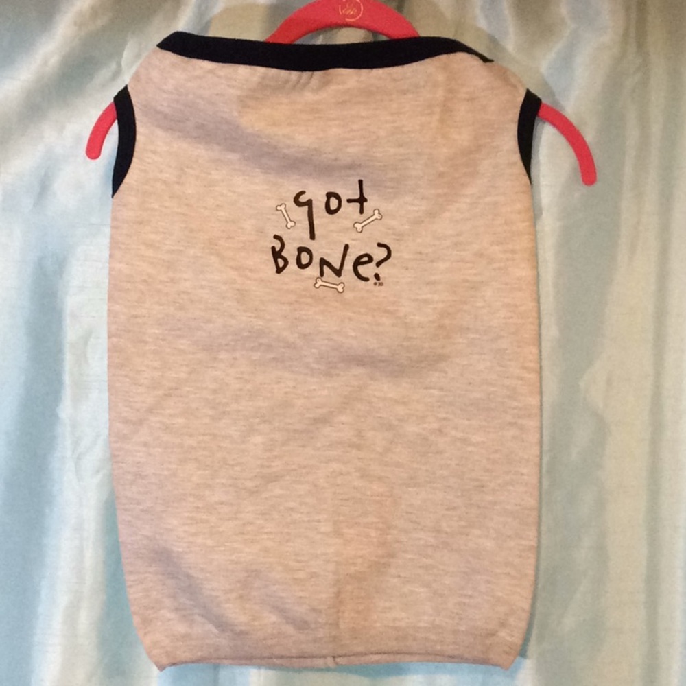 Dog Tee/Sweatshirt, “got Bone?” NWT Grey & blue